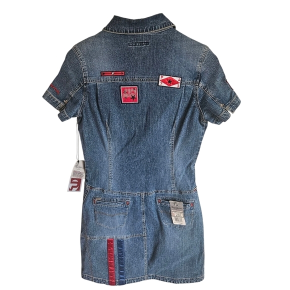Vintage Pepe Jeans London Y2K Midge Denim Mini Dress NWT - Picture 2 of 12